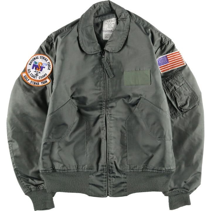 Authentic US military issue, 1990'S military flight jacket, made in USA, men's size L equivalent. polyamide Khaki type Vintage Second Hand