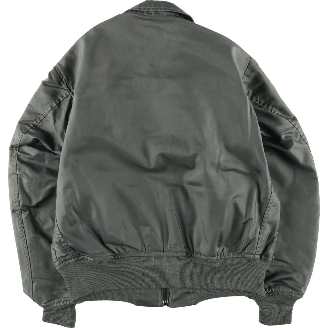 Authentic US military issue, 1990'S military flight jacket, made in USA, men's size L equivalent. polyamide Khaki type Vintage Second Hand