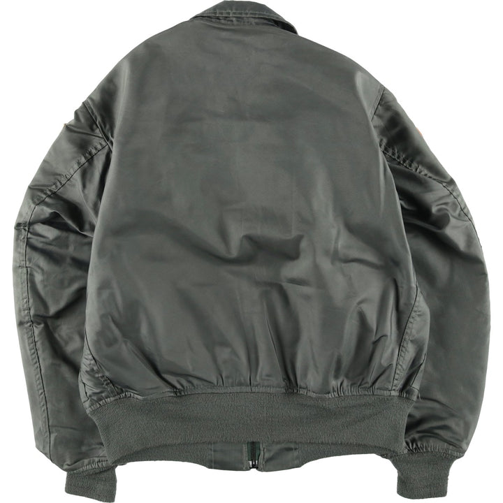 Authentic US military issue, 1990'S military flight jacket, made in USA, men's size L equivalent. polyamide Khaki type Vintage Second Hand