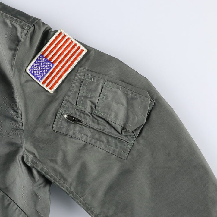 Authentic US military issue, 1990'S military flight jacket, made in USA, men's size L equivalent. polyamide Khaki type Vintage Second Hand