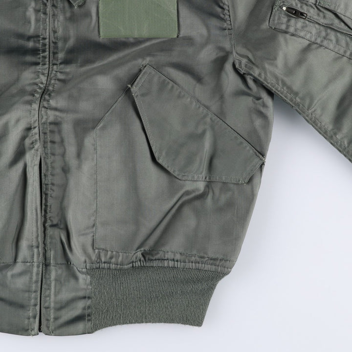 Authentic US military issue, 1990'S military flight jacket, made in USA, men's size L equivalent. polyamide Khaki type Vintage Second Hand