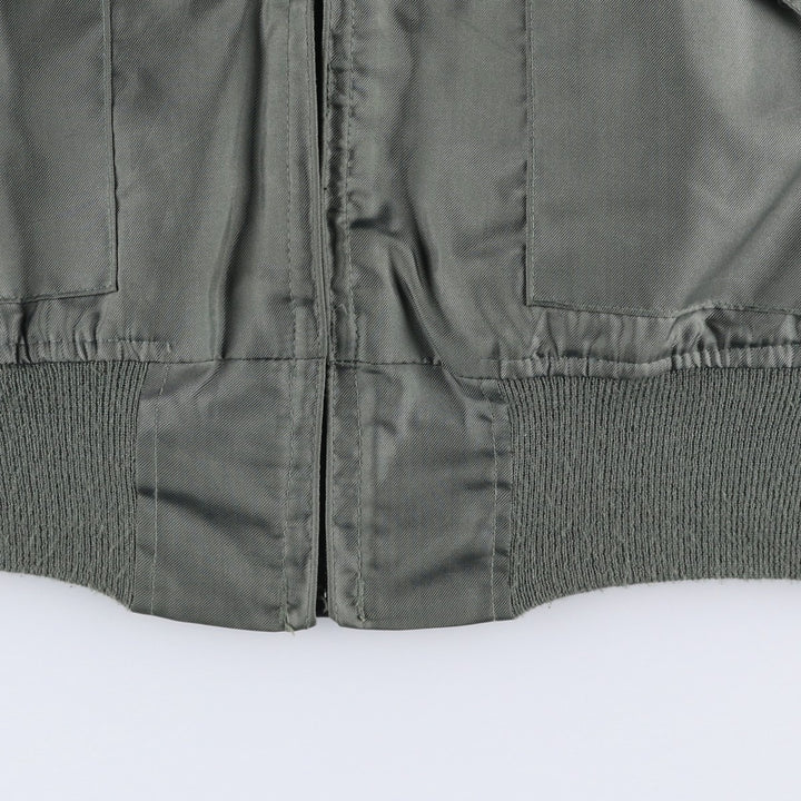 Authentic US military issue, 1990'S military flight jacket, made in USA, men's size L equivalent. polyamide Khaki type Vintage Second Hand