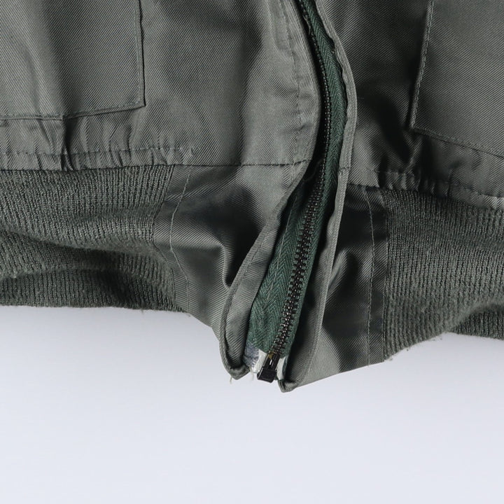Authentic US military issue, 1990'S military flight jacket, made in USA, men's size L equivalent. polyamide Khaki type Vintage Second Hand