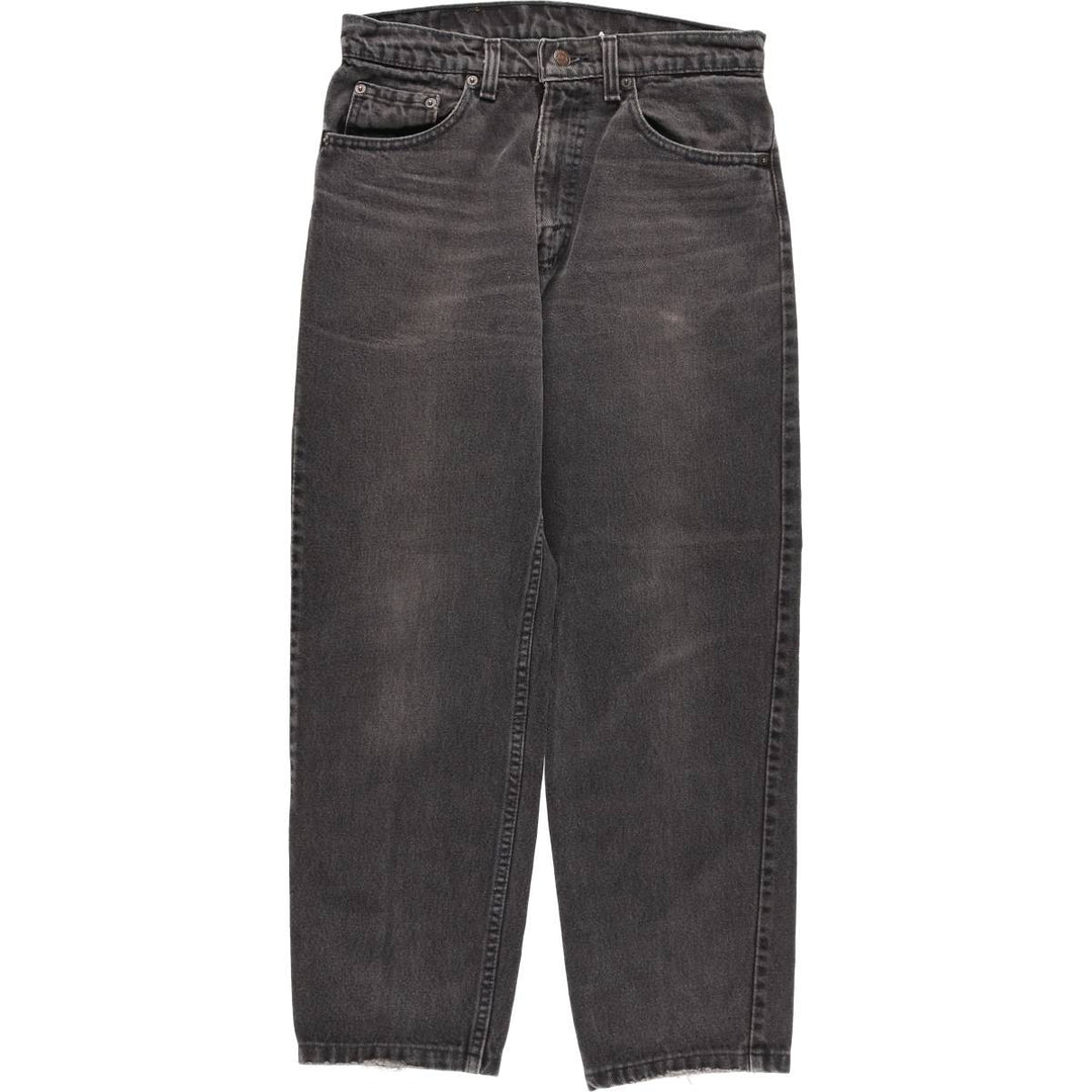 90'S Levi's 550 Relaxed Fit Tapered Leg Black Denim Tapered Denim Pants, Women's Size L (W30 equivalent) cotton black type Vintage Second Hand