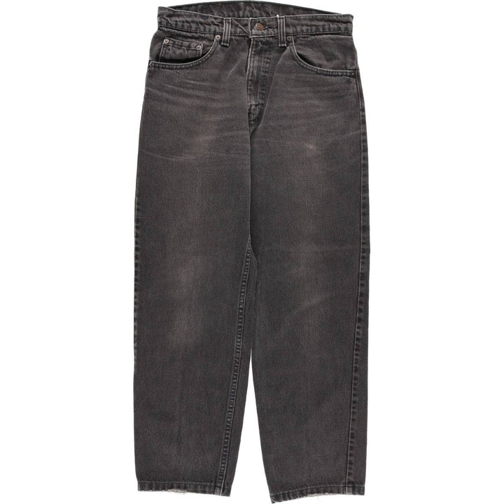 90'S Levi's 550 Relaxed Fit Tapered Leg Black Denim Tapered Denim Pants, Women's Size L (W30 equivalent) cotton black type Vintage Second Hand