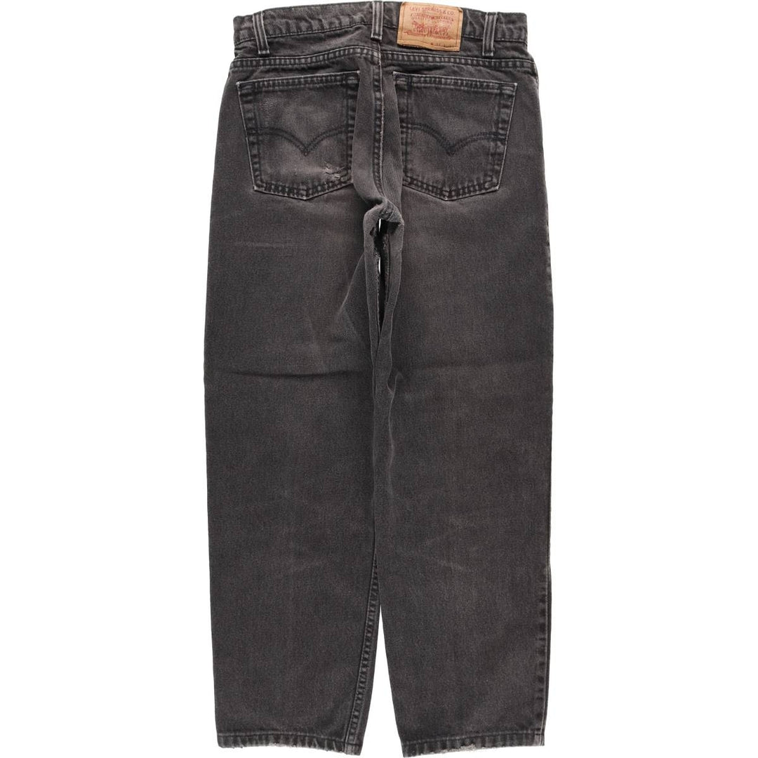 90'S Levi's 550 Relaxed Fit Tapered Leg Black Denim Tapered Denim Pants, Women's Size L (W30 equivalent) cotton black type Vintage Second Hand