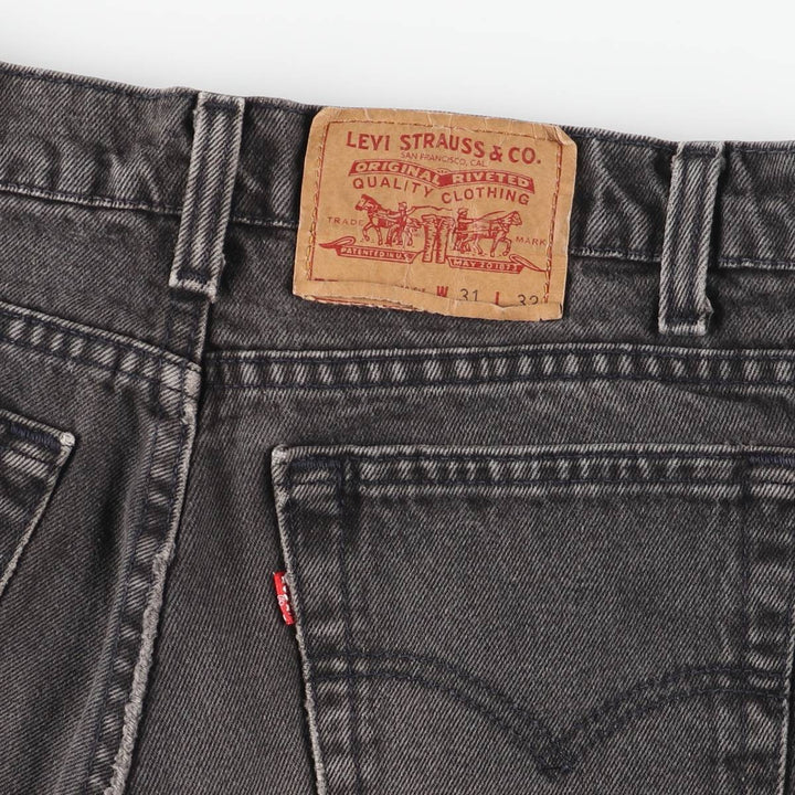 90'S Levi's 550 Relaxed Fit Tapered Leg Black Denim Tapered Denim Pants, Women's Size L (W30 equivalent) cotton black type Vintage Second Hand
