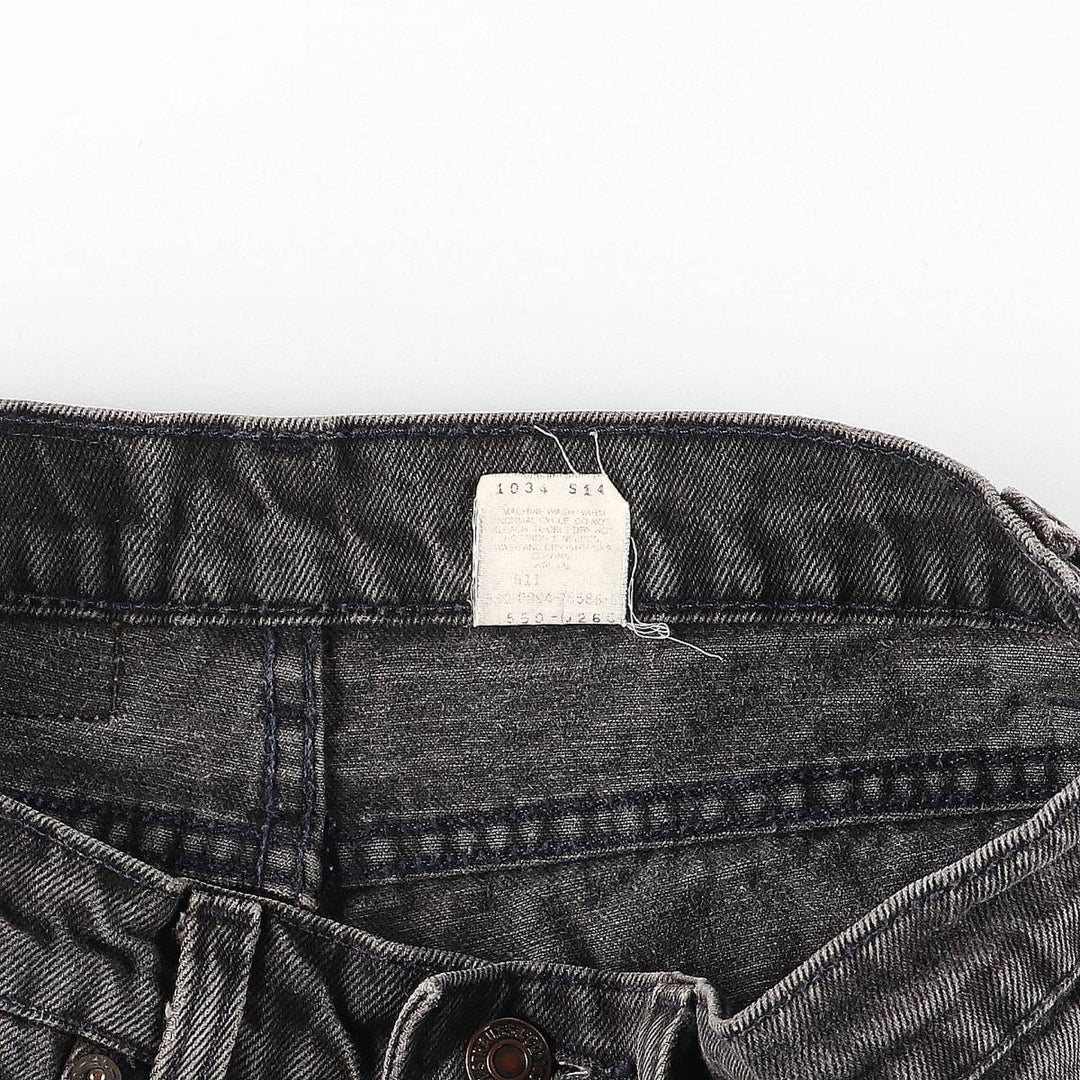 90'S Levi's 550 Relaxed Fit Tapered Leg Black Denim Tapered Denim Pants, Women's Size L (W30 equivalent) cotton black type Vintage Second Hand