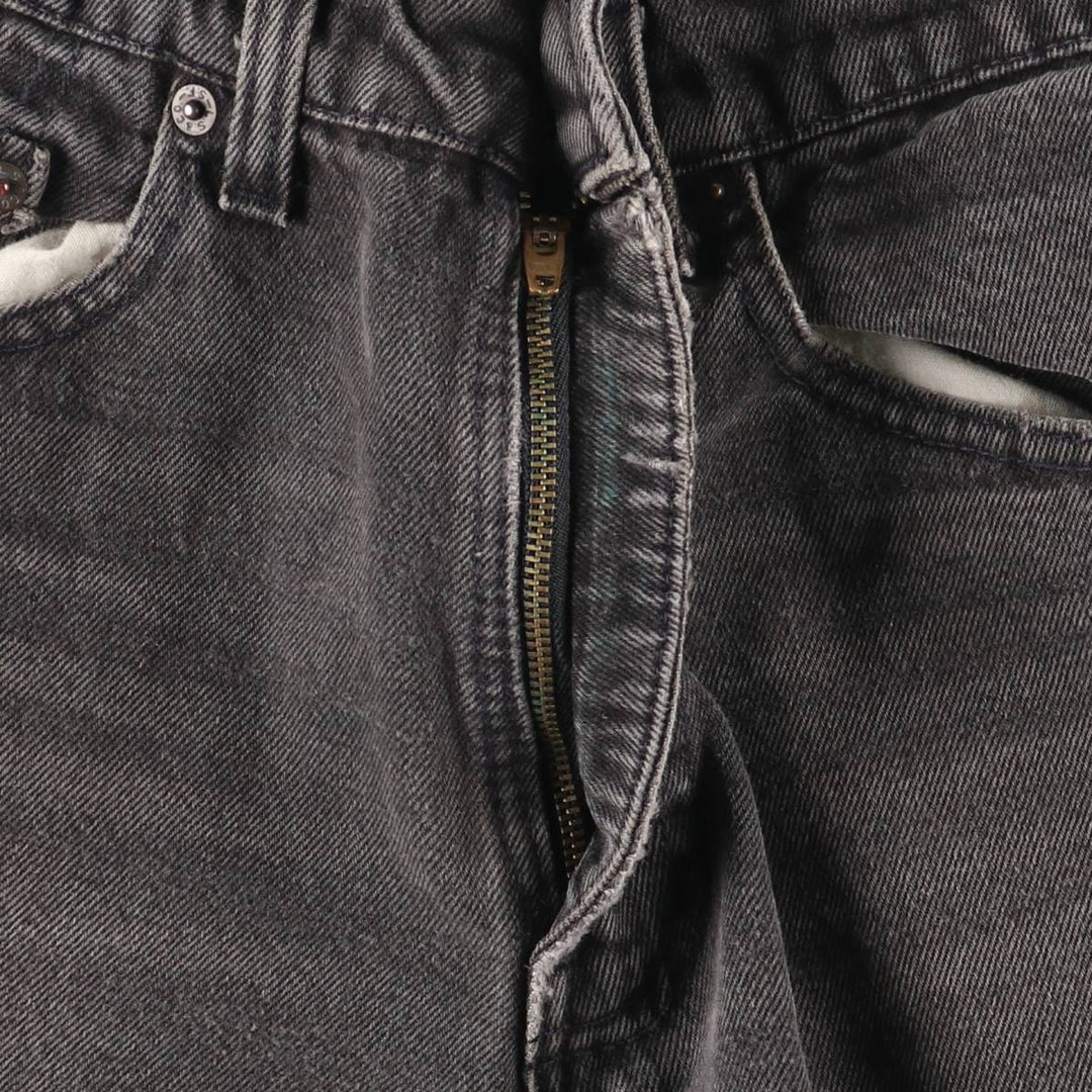 90'S Levi's 550 Relaxed Fit Tapered Leg Black Denim Tapered Denim Pants, Women's Size L (W30 equivalent) cotton black type Vintage Second Hand