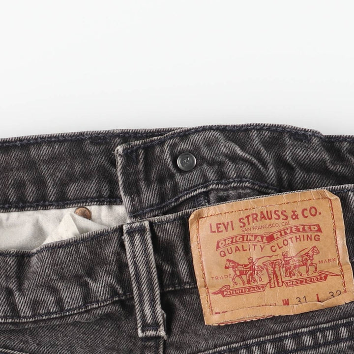 90'S Levi's 550 Relaxed Fit Tapered Leg Black Denim Tapered Denim Pants, Women's Size L (W30 equivalent) cotton black type Vintage Second Hand