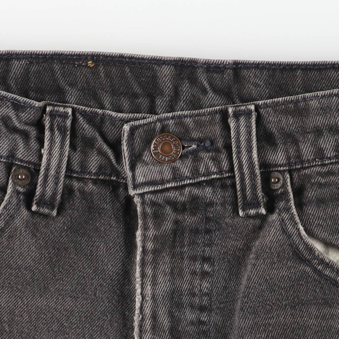 90'S Levi's 550 Relaxed Fit Tapered Leg Black Denim Tapered Denim Pants, Women's Size L (W30 equivalent) cotton black type Vintage Second Hand