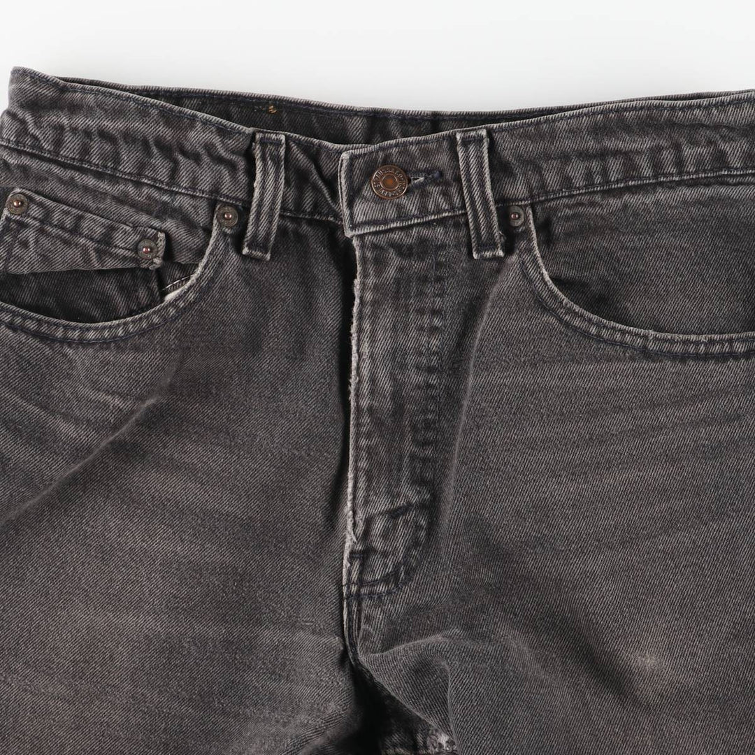 90'S Levi's 550 Relaxed Fit Tapered Leg Black Denim Tapered Denim Pants, Women's Size L (W30 equivalent) cotton black type Vintage Second Hand