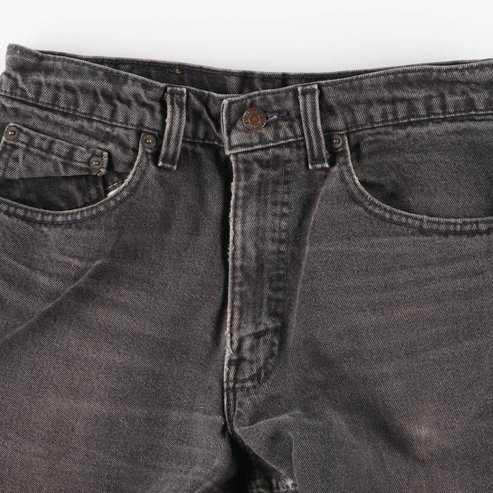 90'S Levi's 550 Relaxed Fit Tapered Leg Black Denim Tapered Denim Pants, Women's Size L (W30 equivalent) cotton black type Vintage Second Hand