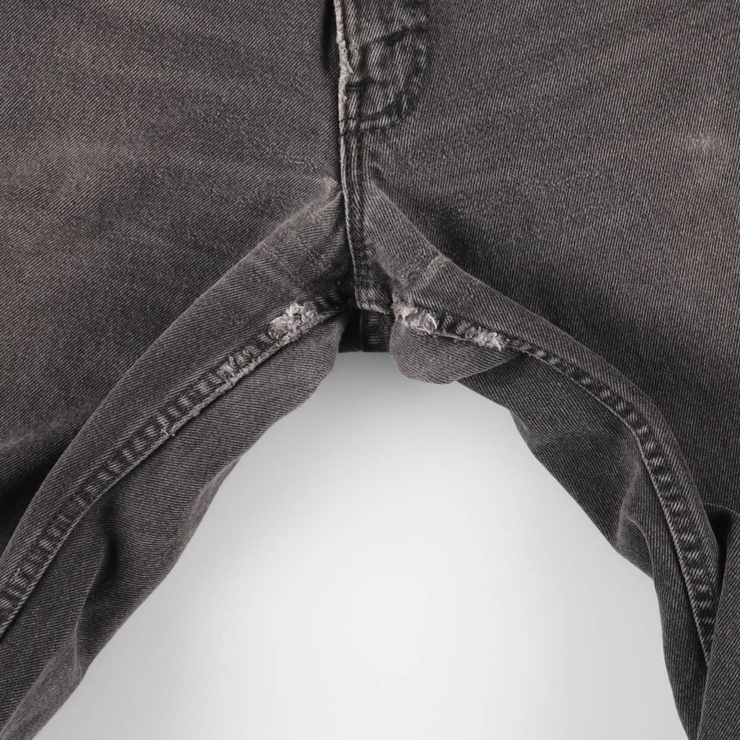 90'S Levi's 550 Relaxed Fit Tapered Leg Black Denim Tapered Denim Pants, Women's Size L (W30 equivalent) cotton black type Vintage Second Hand