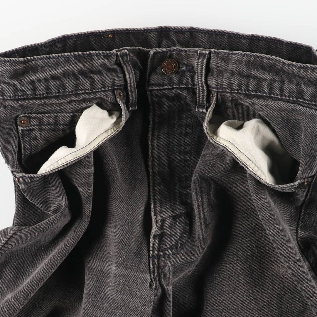 90'S Levi's 550 Relaxed Fit Tapered Leg Black Denim Tapered Denim Pants, Women's Size L (W30 equivalent) cotton black type Vintage Second Hand