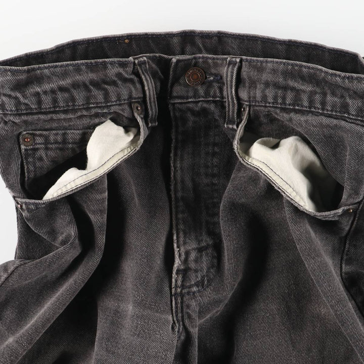 90'S Levi's 550 Relaxed Fit Tapered Leg Black Denim Tapered Denim Pants, Women's Size L (W30 equivalent) cotton black type Vintage Second Hand
