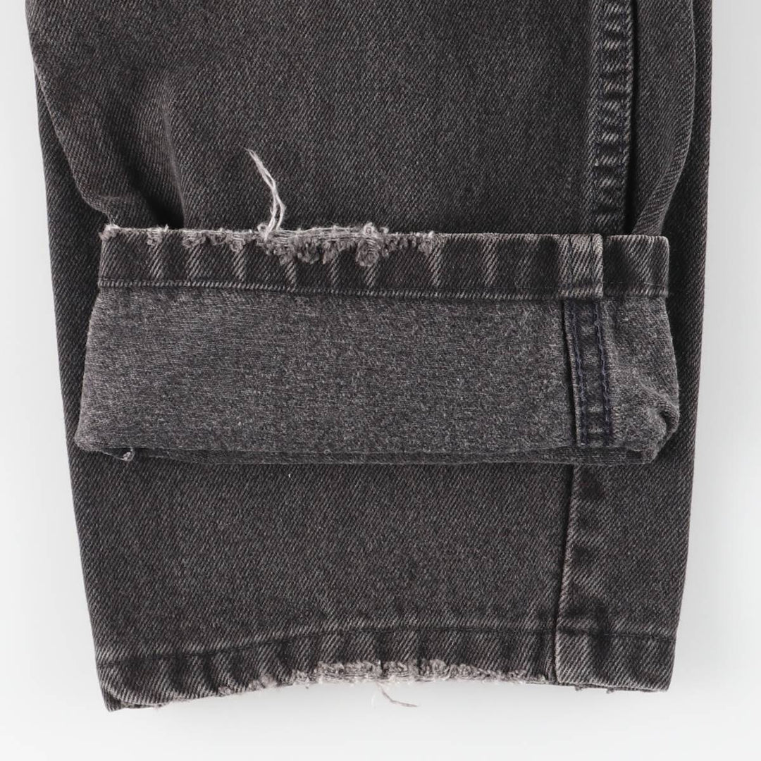 90'S Levi's 550 Relaxed Fit Tapered Leg Black Denim Tapered Denim Pants, Women's Size L (W30 equivalent) cotton black type Vintage Second Hand
