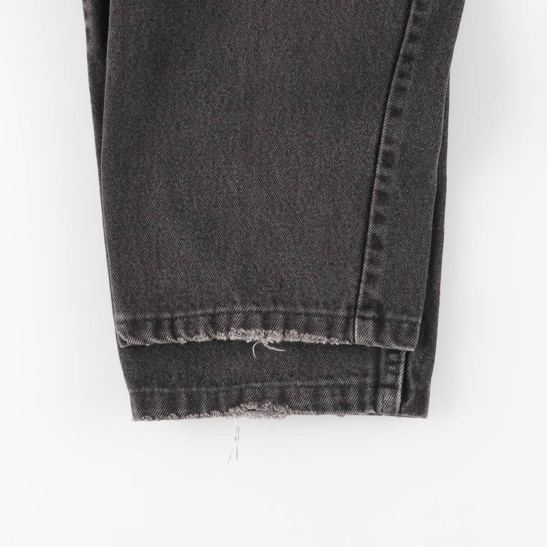90'S Levi's 550 Relaxed Fit Tapered Leg Black Denim Tapered Denim Pants, Women's Size L (W30 equivalent) cotton black type Vintage Second Hand