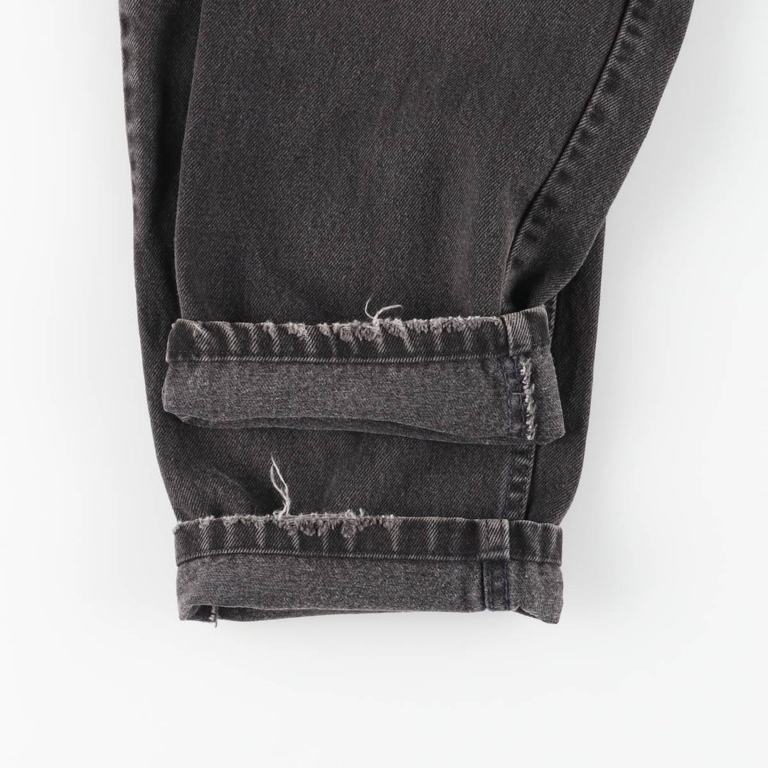 90'S Levi's 550 Relaxed Fit Tapered Leg Black Denim Tapered Denim Pants, Women's Size L (W30 equivalent) cotton black type Vintage Second Hand