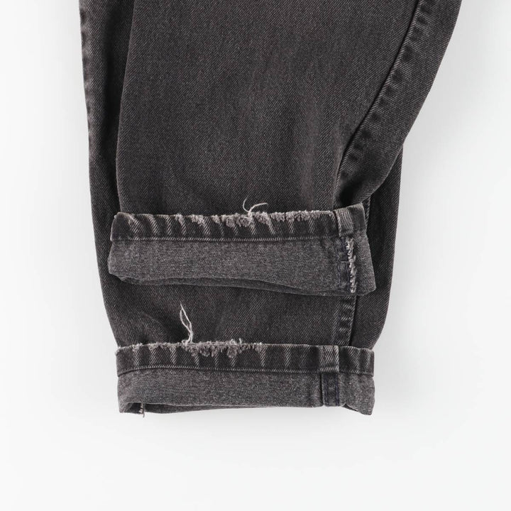 90'S Levi's 550 Relaxed Fit Tapered Leg Black Denim Tapered Denim Pants, Women's Size L (W30 equivalent) cotton black type Vintage Second Hand