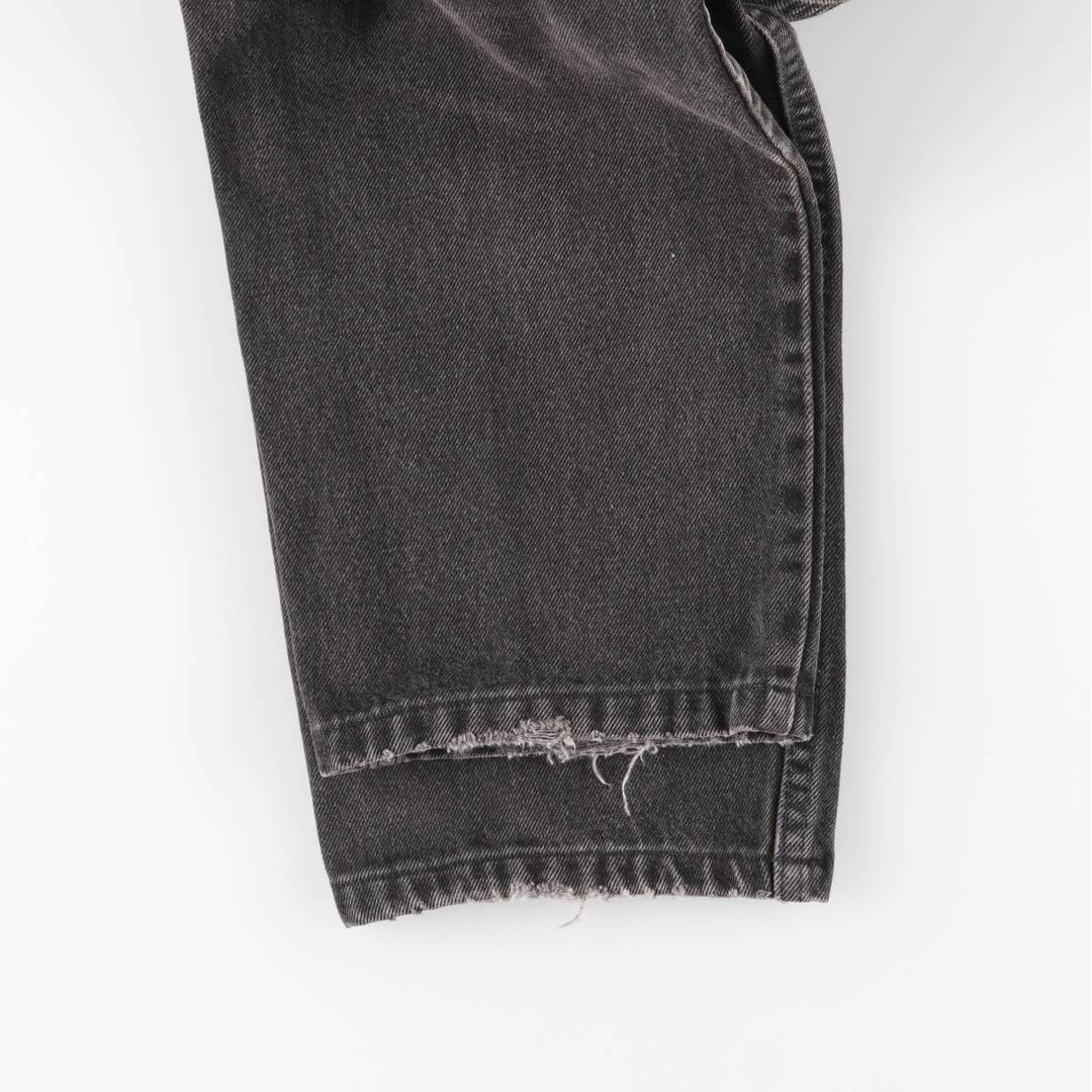90'S Levi's 550 Relaxed Fit Tapered Leg Black Denim Tapered Denim Pants, Women's Size L (W30 equivalent) cotton black type Vintage Second Hand
