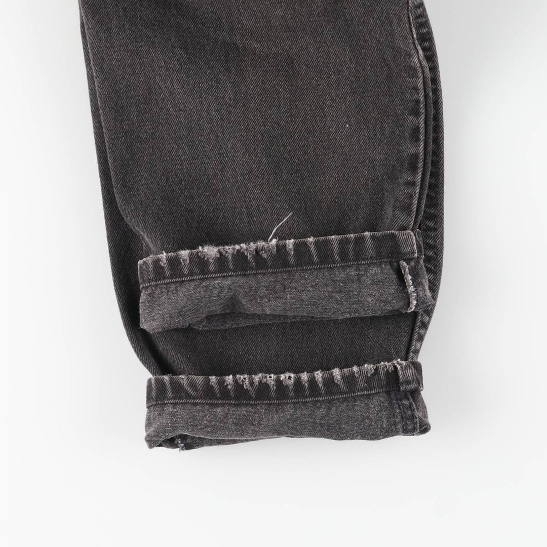 90'S Levi's 550 Relaxed Fit Tapered Leg Black Denim Tapered Denim Pants, Women's Size L (W30 equivalent) cotton black type Vintage Second Hand