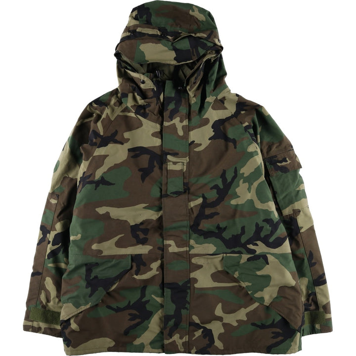 2000'S US Military Issue Woodland Camo ECWCS 1st GEN Late Model Military Gore-Tex Parka Made in USA X-LARGE-REGULAR Nylon Khaki type Vintage Second Hand