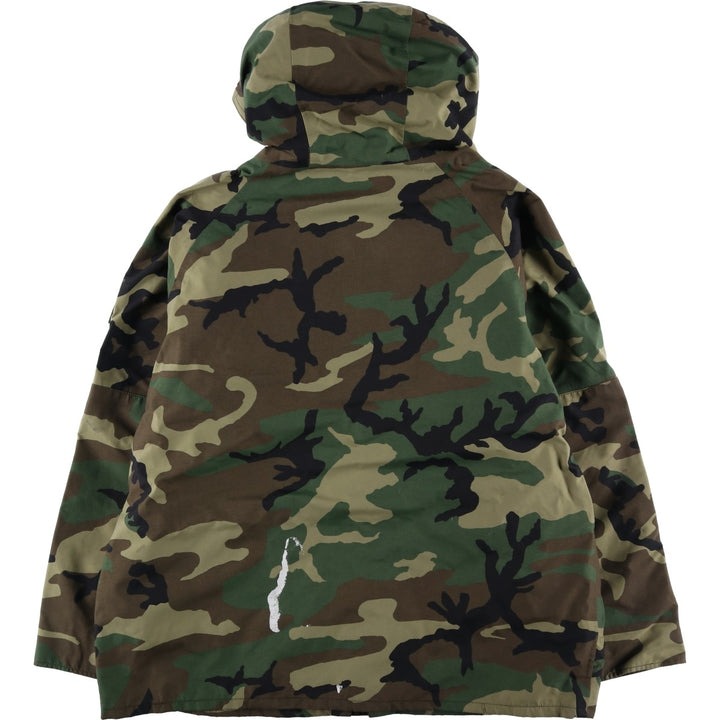 2000'S US Military Issue Woodland Camo ECWCS 1st GEN Late Model Military Gore-Tex Parka Made in USA X-LARGE-REGULAR Nylon Khaki type Vintage Second Hand