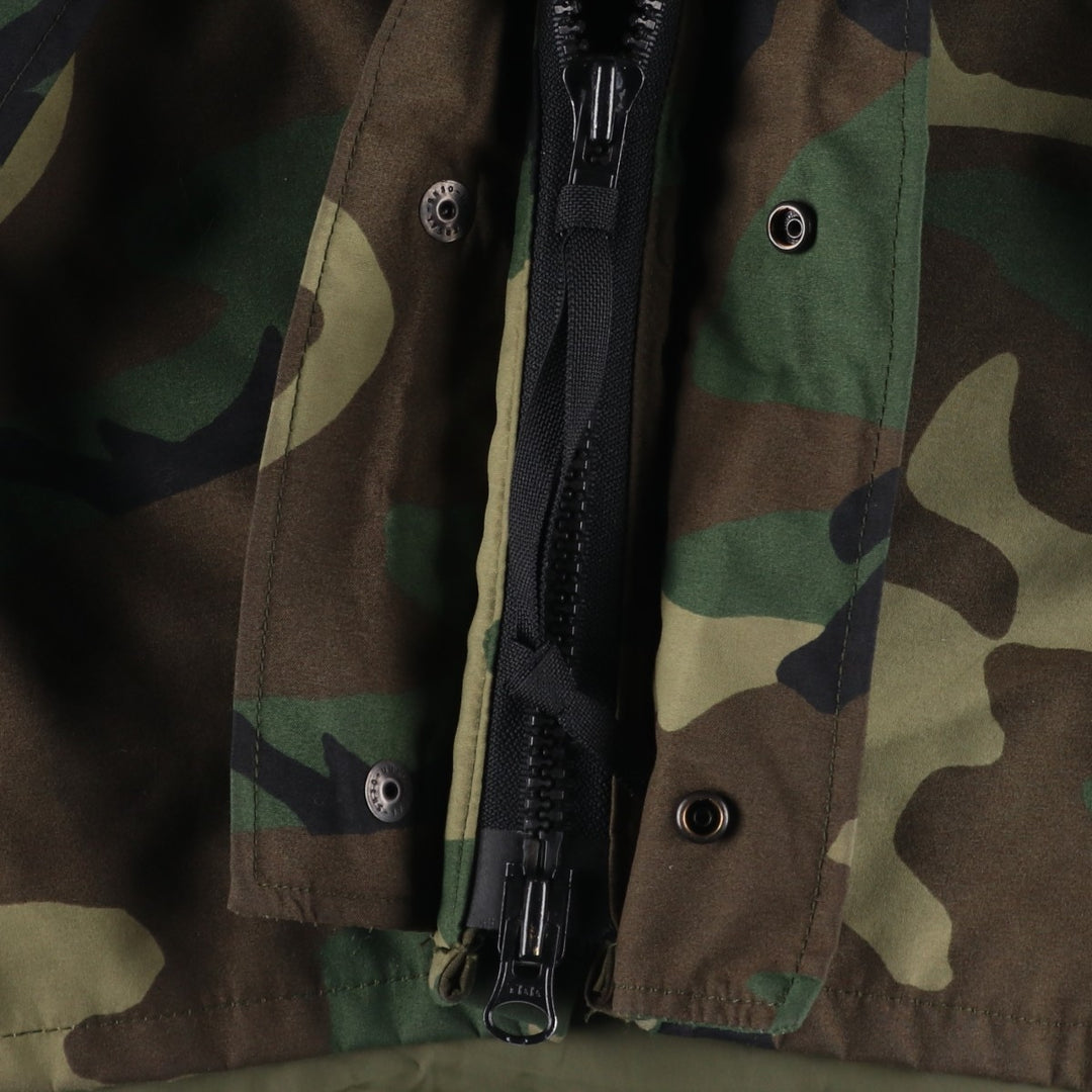 2000'S US Military Issue Woodland Camo ECWCS 1st GEN Late Model Military Gore-Tex Parka Made in USA X-LARGE-REGULAR Nylon Khaki type Vintage Second Hand
