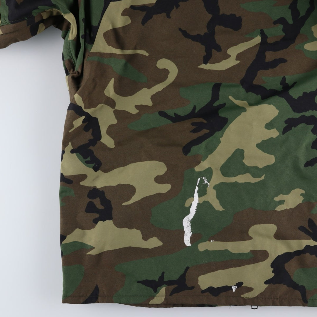 2000'S US Military Issue Woodland Camo ECWCS 1st GEN Late Model Military Gore-Tex Parka Made in USA X-LARGE-REGULAR Nylon Khaki type Vintage Second Hand