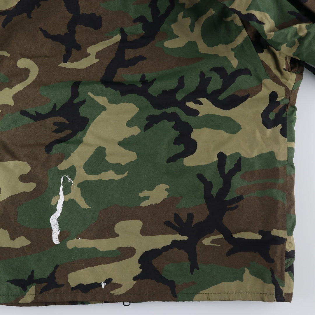 2000'S US Military Issue Woodland Camo ECWCS 1st GEN Late Model Military Gore-Tex Parka Made in USA X-LARGE-REGULAR Nylon Khaki type Vintage Second Hand