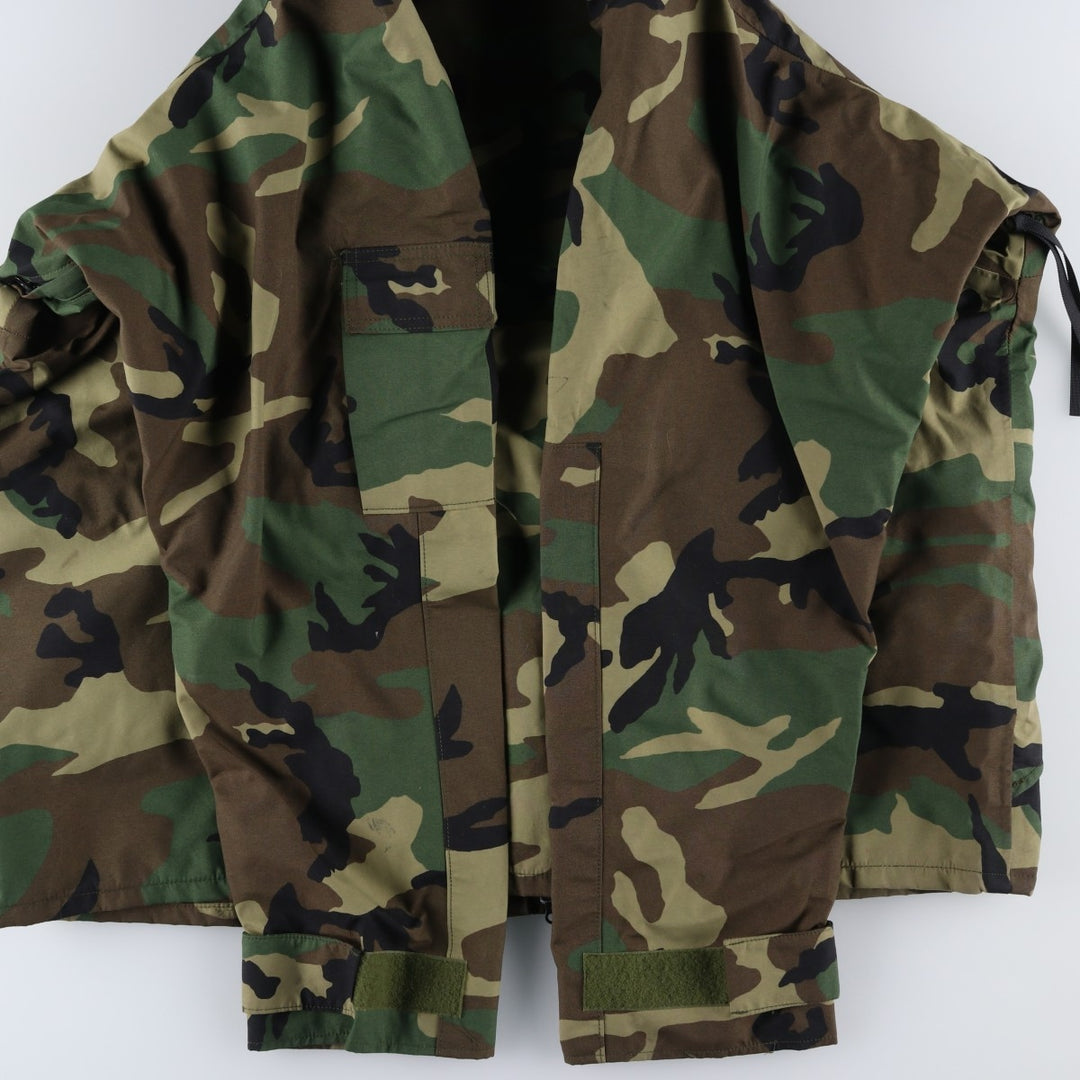 2000'S US Military Issue Woodland Camo ECWCS 1st GEN Late Model Military Gore-Tex Parka Made in USA X-LARGE-REGULAR Nylon Khaki type Vintage Second Hand