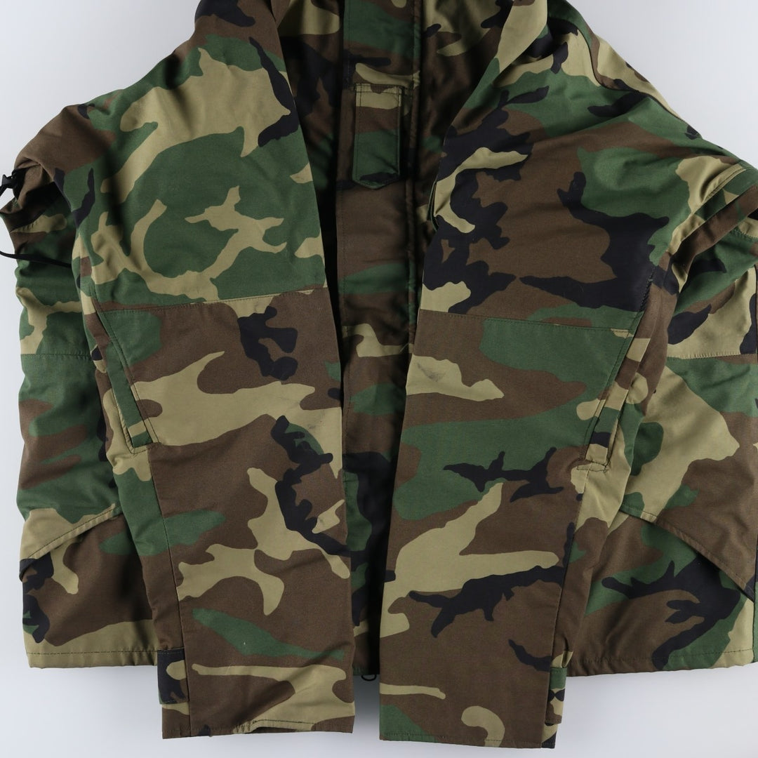 2000'S US Military Issue Woodland Camo ECWCS 1st GEN Late Model Military Gore-Tex Parka Made in USA X-LARGE-REGULAR Nylon Khaki type Vintage Second Hand