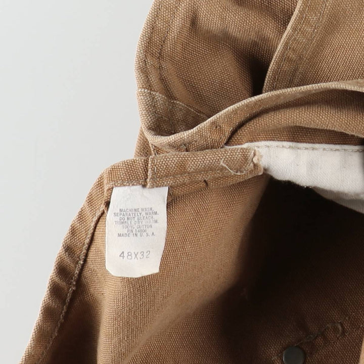 Carhartt Double Knee Duck Overalls, Made in USA, Men's Size W47 (approx.) cotton Beige type Vintage Second Hand