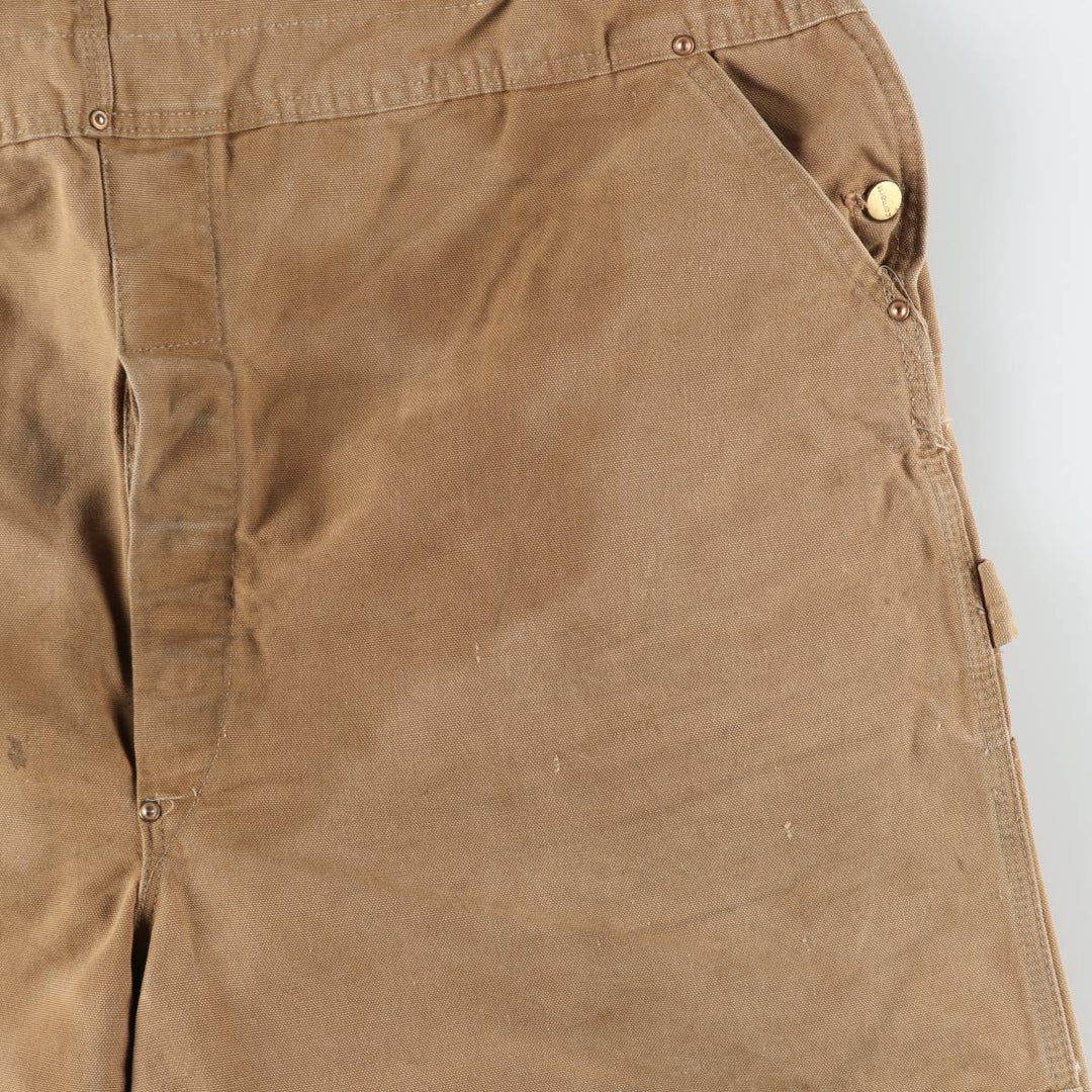 Carhartt Double Knee Duck Overalls, Made in USA, Men's Size W47 (approx.) cotton Beige type Vintage Second Hand