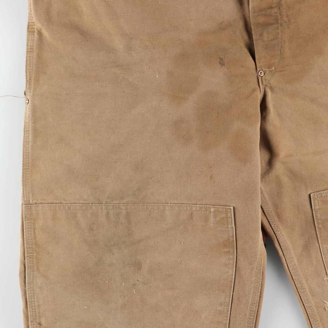 Carhartt Double Knee Duck Overalls, Made in USA, Men's Size W47 (approx.) cotton Beige type Vintage Second Hand
