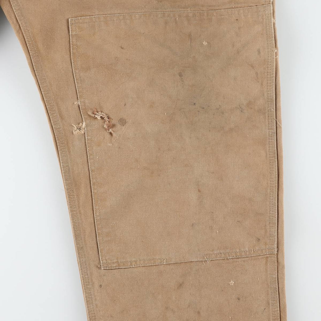 Carhartt Double Knee Duck Overalls, Made in USA, Men's Size W47 (approx.) cotton Beige type Vintage Second Hand