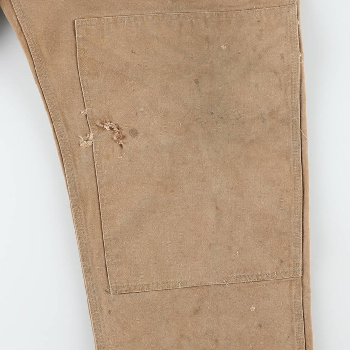 Carhartt Double Knee Duck Overalls, Made in USA, Men's Size W47 (approx.) cotton Beige type Vintage Second Hand