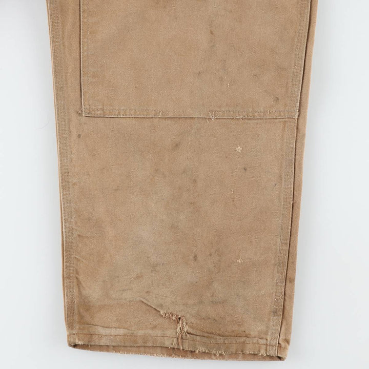 Carhartt Double Knee Duck Overalls, Made in USA, Men's Size W47 (approx.) cotton Beige type Vintage Second Hand