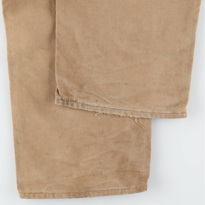 Carhartt Double Knee Duck Overalls, Made in USA, Men's Size W47 (approx.) cotton Beige type Vintage Second Hand