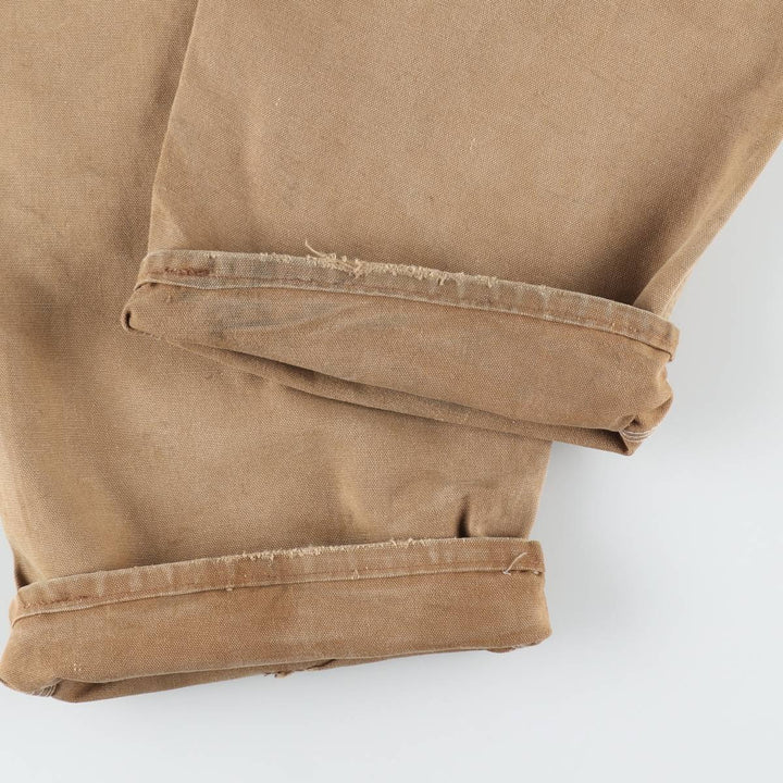 Carhartt Double Knee Duck Overalls, Made in USA, Men's Size W47 (approx.) cotton Beige type Vintage Second Hand