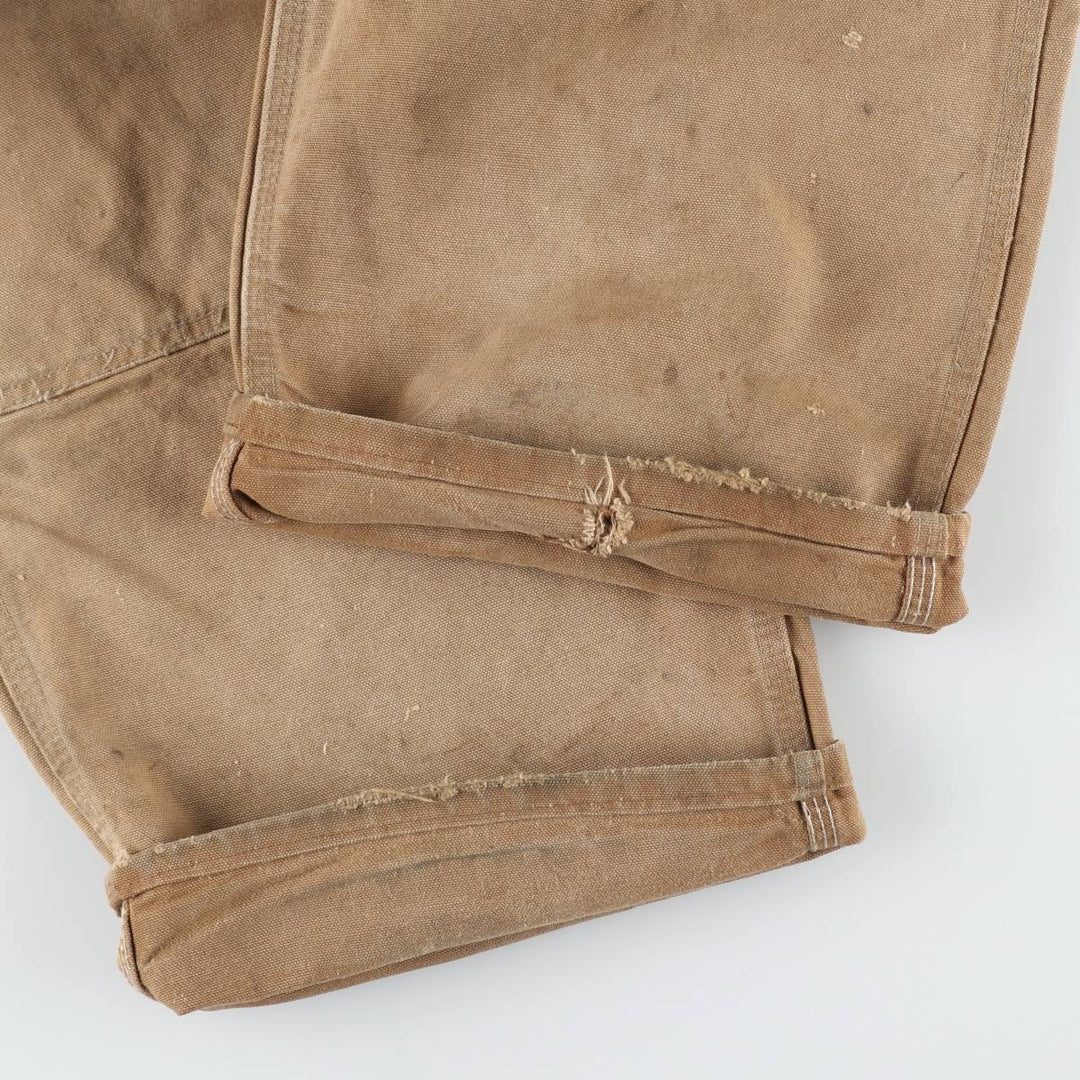 Carhartt Double Knee Duck Overalls, Made in USA, Men's Size W47 (approx.) cotton Beige type Vintage Second Hand