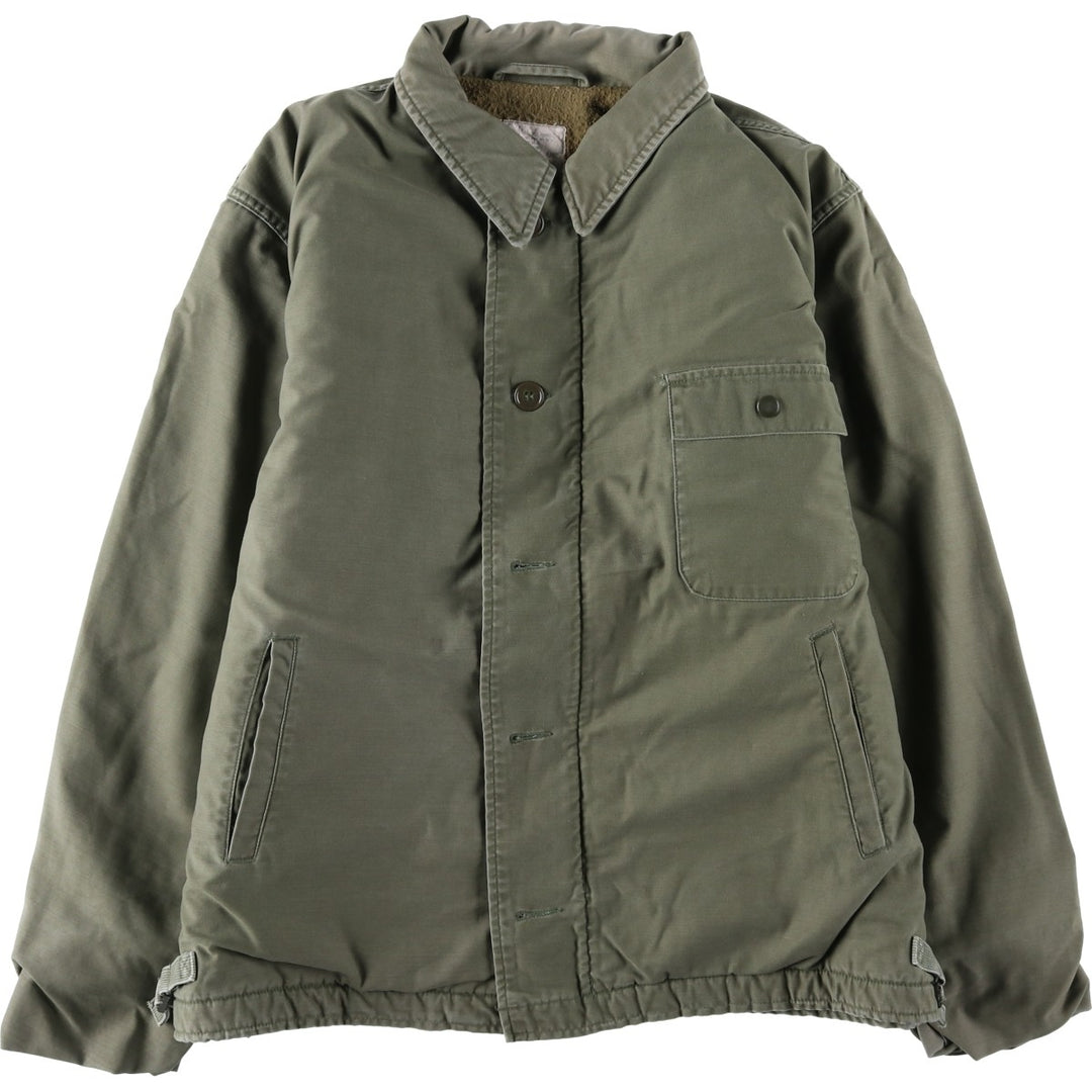 Genuine US military A-2 military deck jacket, large size (46-48), equivalent to men's size L, vintage. Nylon Khaki type Vintage Second Hand