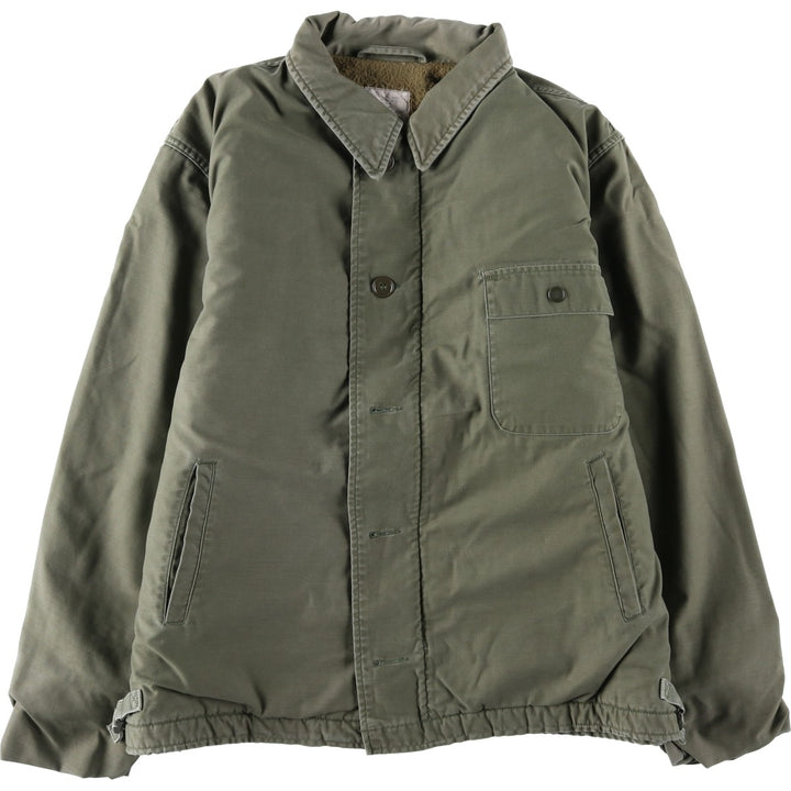 Genuine US military A-2 military deck jacket, large size (46-48), equivalent to men's size L, vintage. Nylon Khaki type Vintage Second Hand