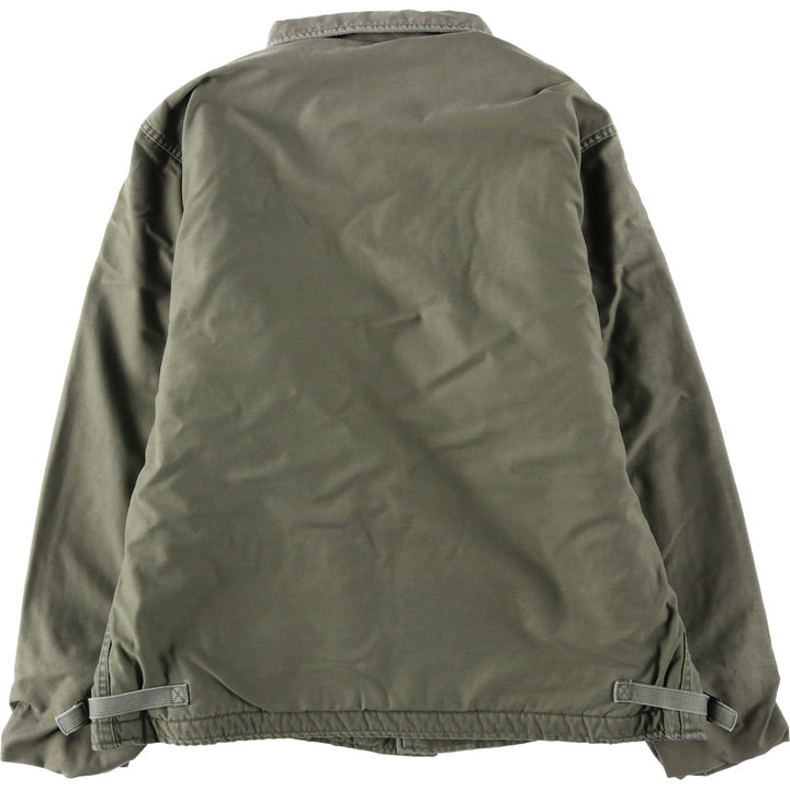 Genuine US military A-2 military deck jacket, large size (46-48), equivalent to men's size L, vintage. Nylon Khaki type Vintage Second Hand