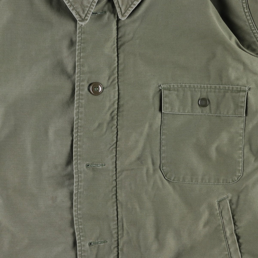 Genuine US military A-2 military deck jacket, large size (46-48), equivalent to men's size L, vintage. Nylon Khaki type Vintage Second Hand