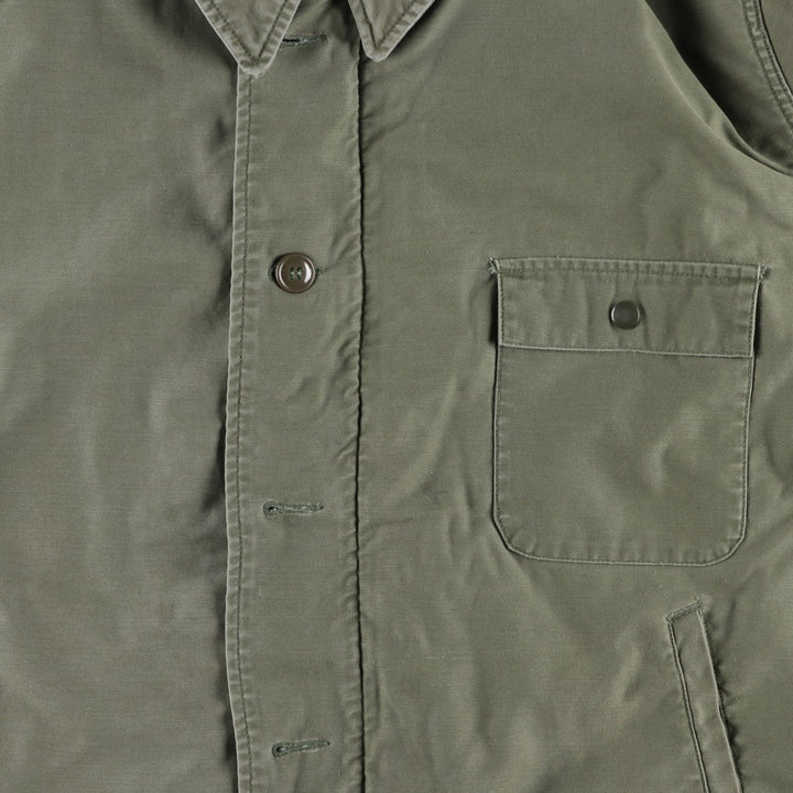 Genuine US military A-2 military deck jacket, large size (46-48), equivalent to men's size L, vintage. Nylon Khaki type Vintage Second Hand