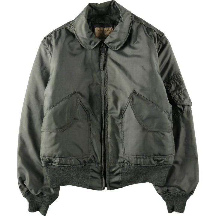 Authentic US military issue, 1970'S military flight jacket, CWU-45P, made in USA, large size (equivalent to men's L). polyamide Silver type Vintage Second Hand