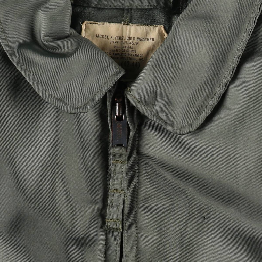 Authentic US military issue, 1970'S military flight jacket, CWU-45P, made in USA, large size (equivalent to men's L). polyamide Silver type Vintage Second Hand