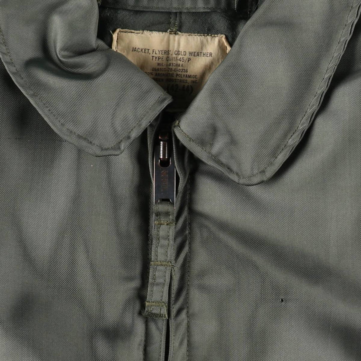 Authentic US military issue, 1970'S military flight jacket, CWU-45P, made in USA, large size (equivalent to men's L). polyamide Silver type Vintage Second Hand